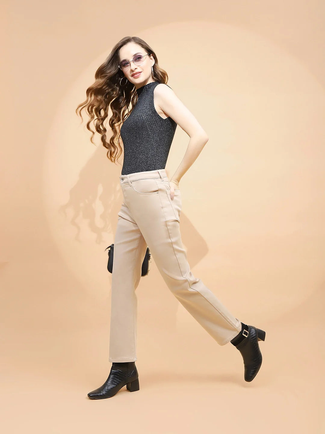 Fawn Cotton Straight Fit Trouser - Global Republic