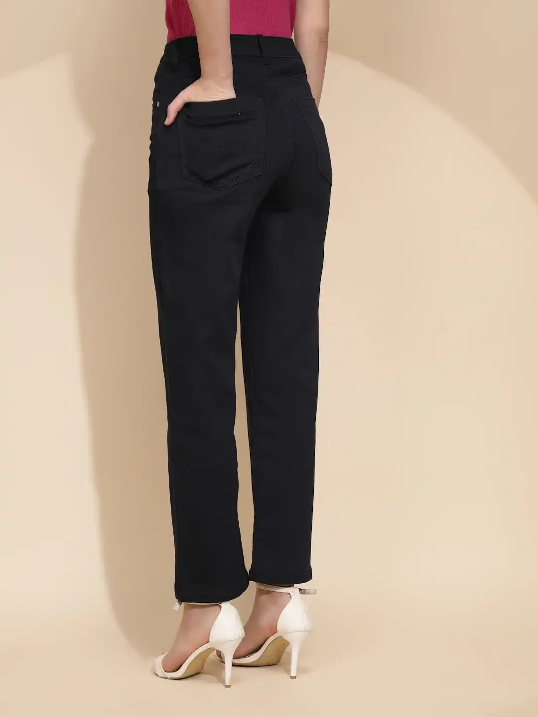 Navy Blue Cotton Blend Trouser - Global Republic