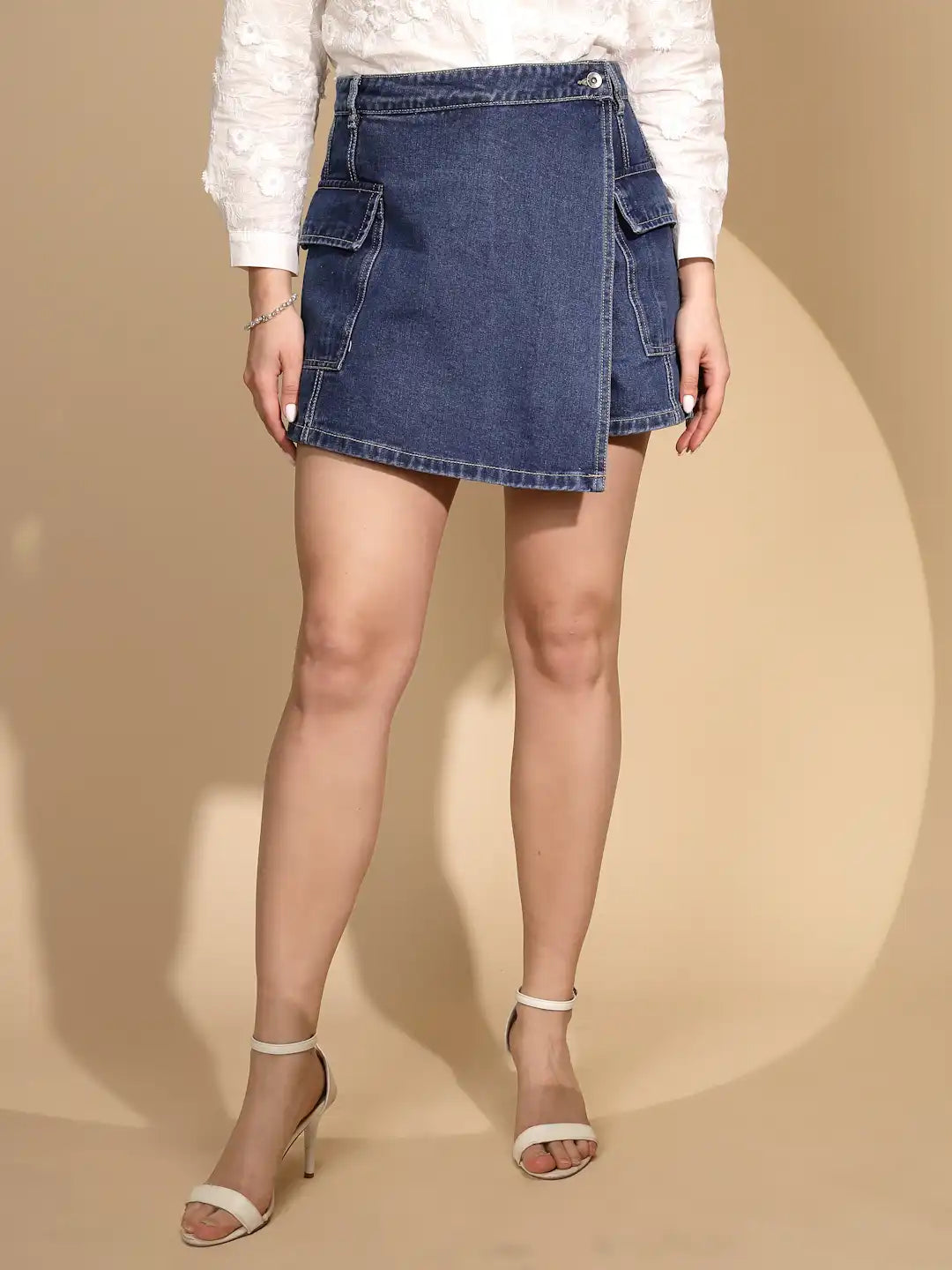 Blue Denim Regular Fit Shorts - Global Republic