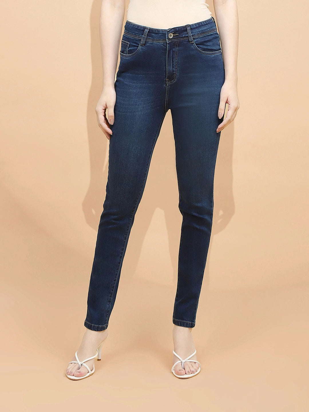 Tint Cotton Blend Slim Fit Jeans For Women