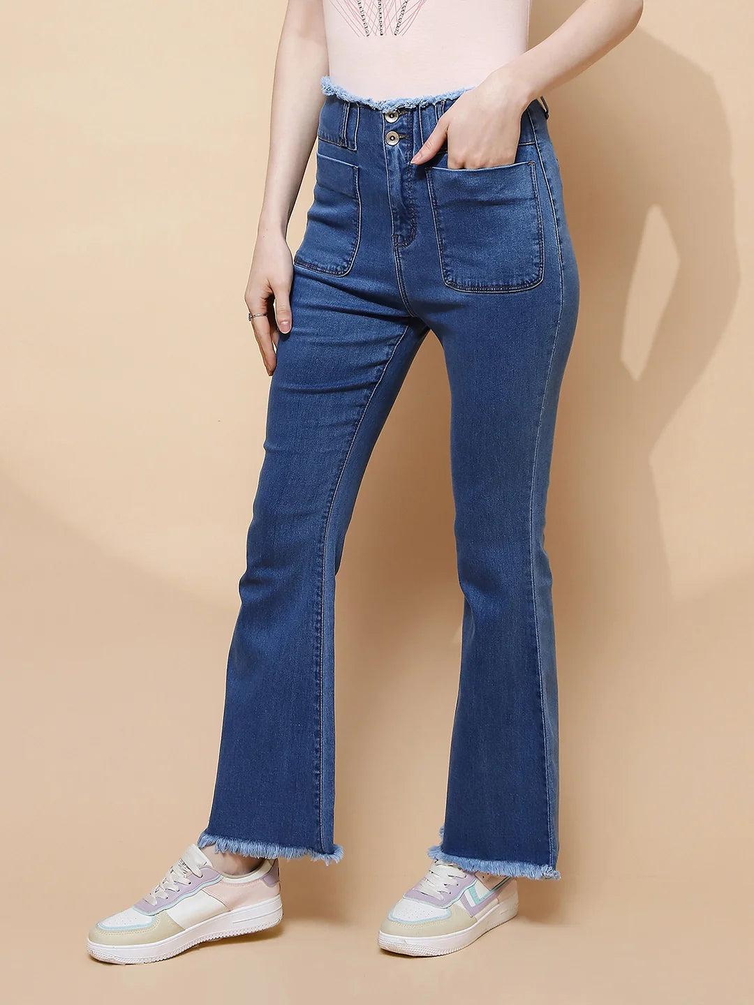 Blue Bootcut Slim Fit Jeans - Global Republic