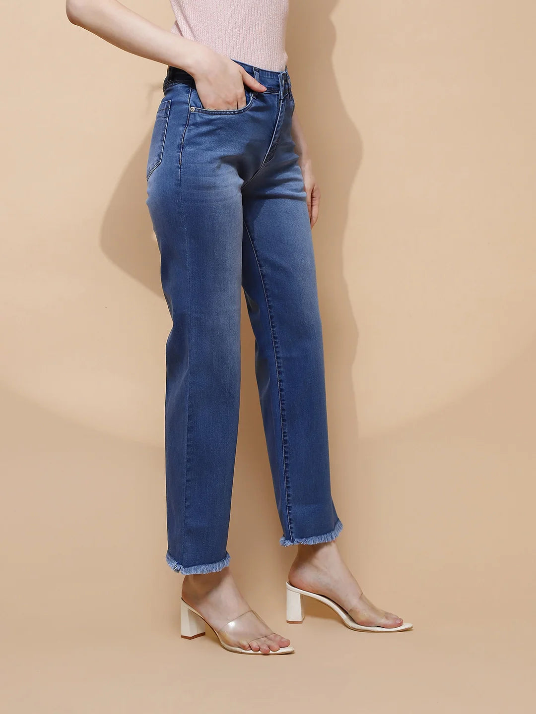 Blue Relaxed Fit Straight Jeans - Global Republic