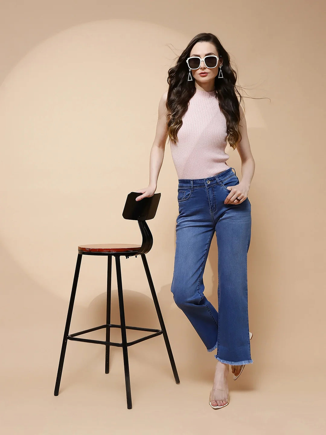 Blue Relaxed Fit Straight Jeans - Global Republic