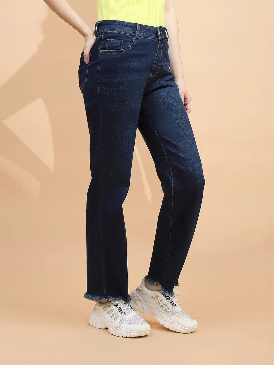 Blue Cotton Flared Jeans - Global Republic