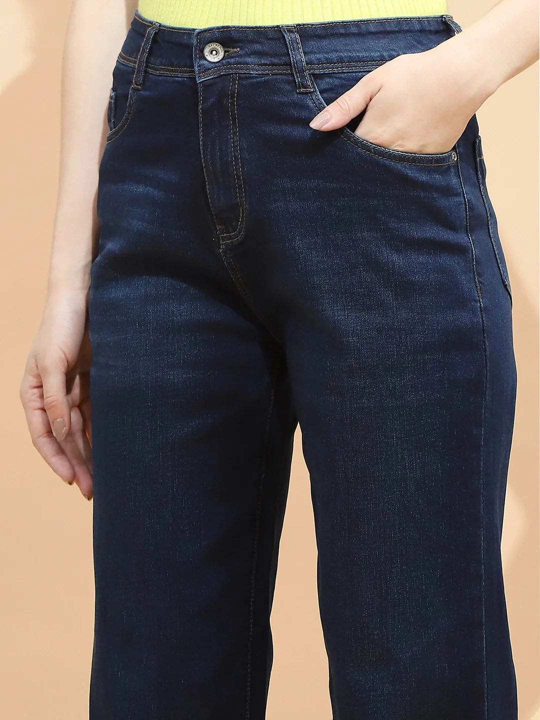 Blue Cotton Flared Jeans - Global Republic