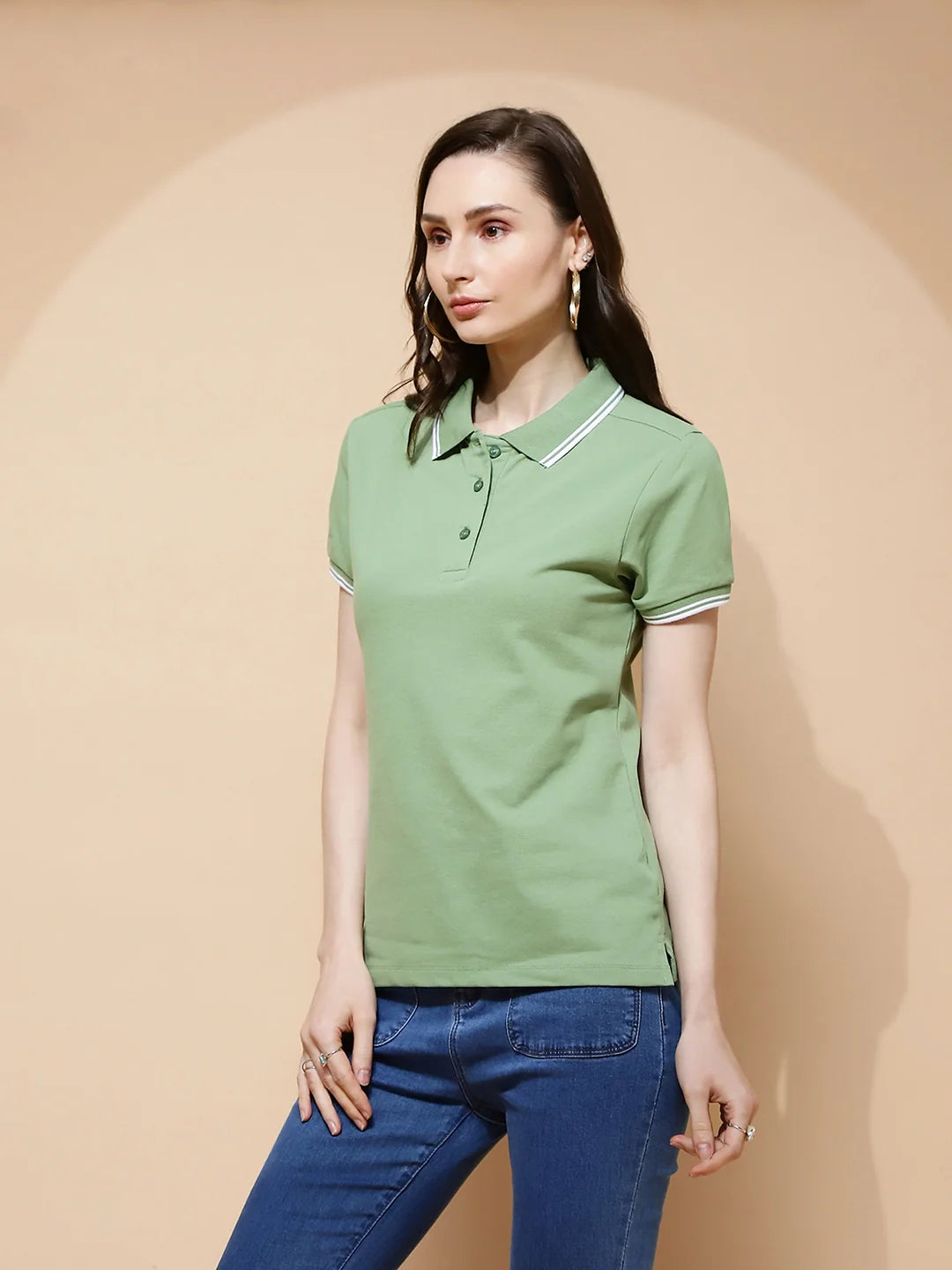 Green Regular Fit Cotton T-Shirt - Global Republic