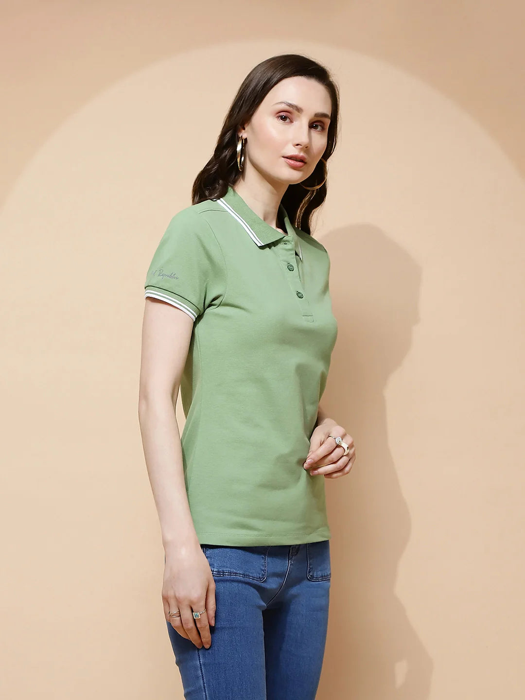 Green Regular Fit Cotton T-Shirt - Global Republic
