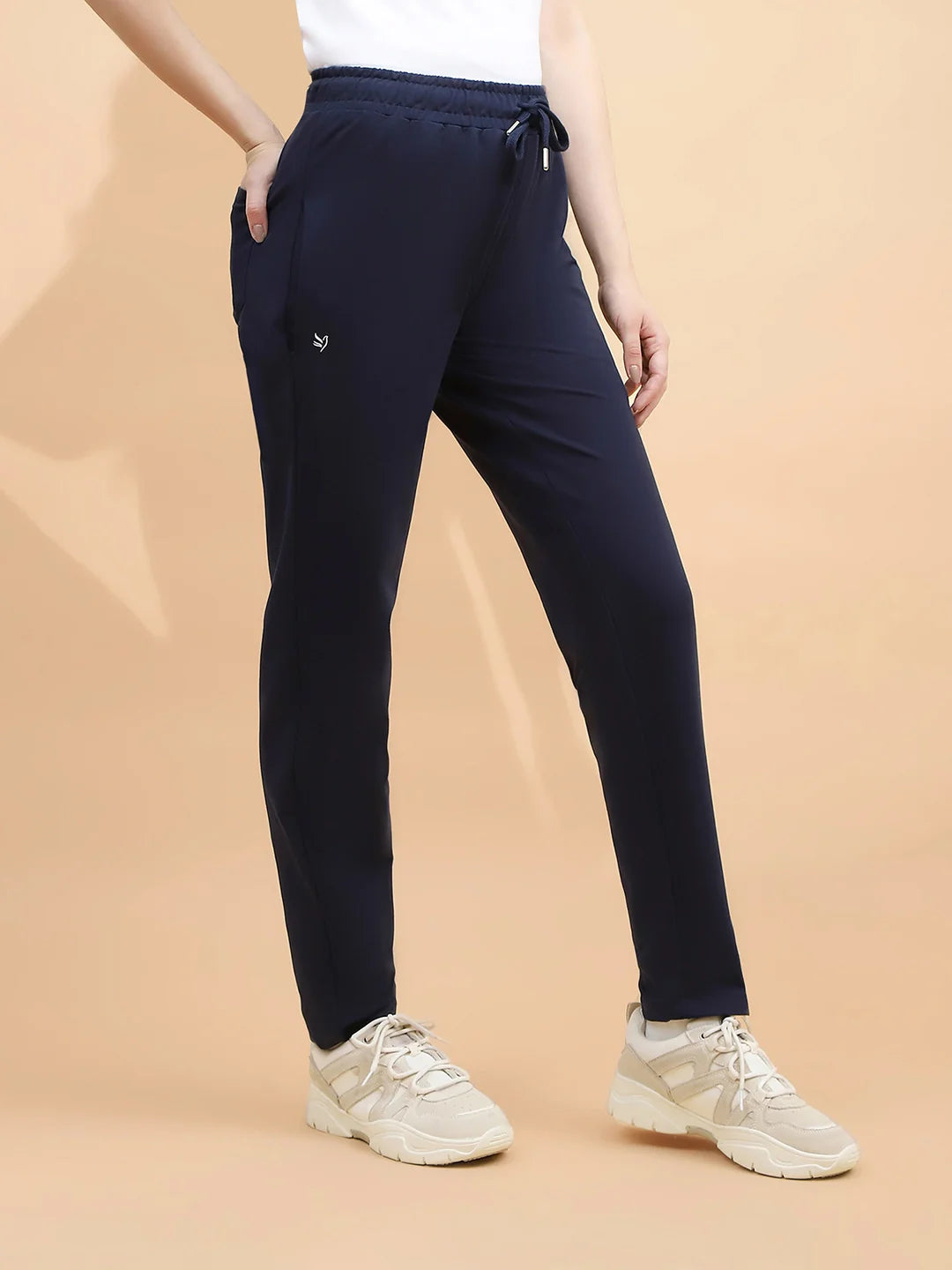 Blue Cotton Blend Regular Fit Lower - Global Republic