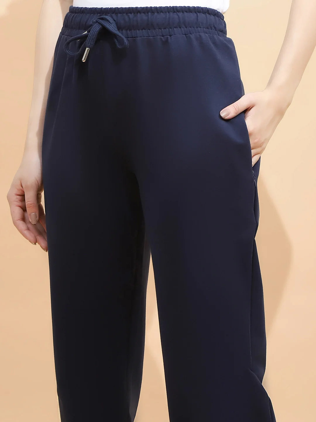 Blue Cotton Blend Regular Fit Lower - Global Republic