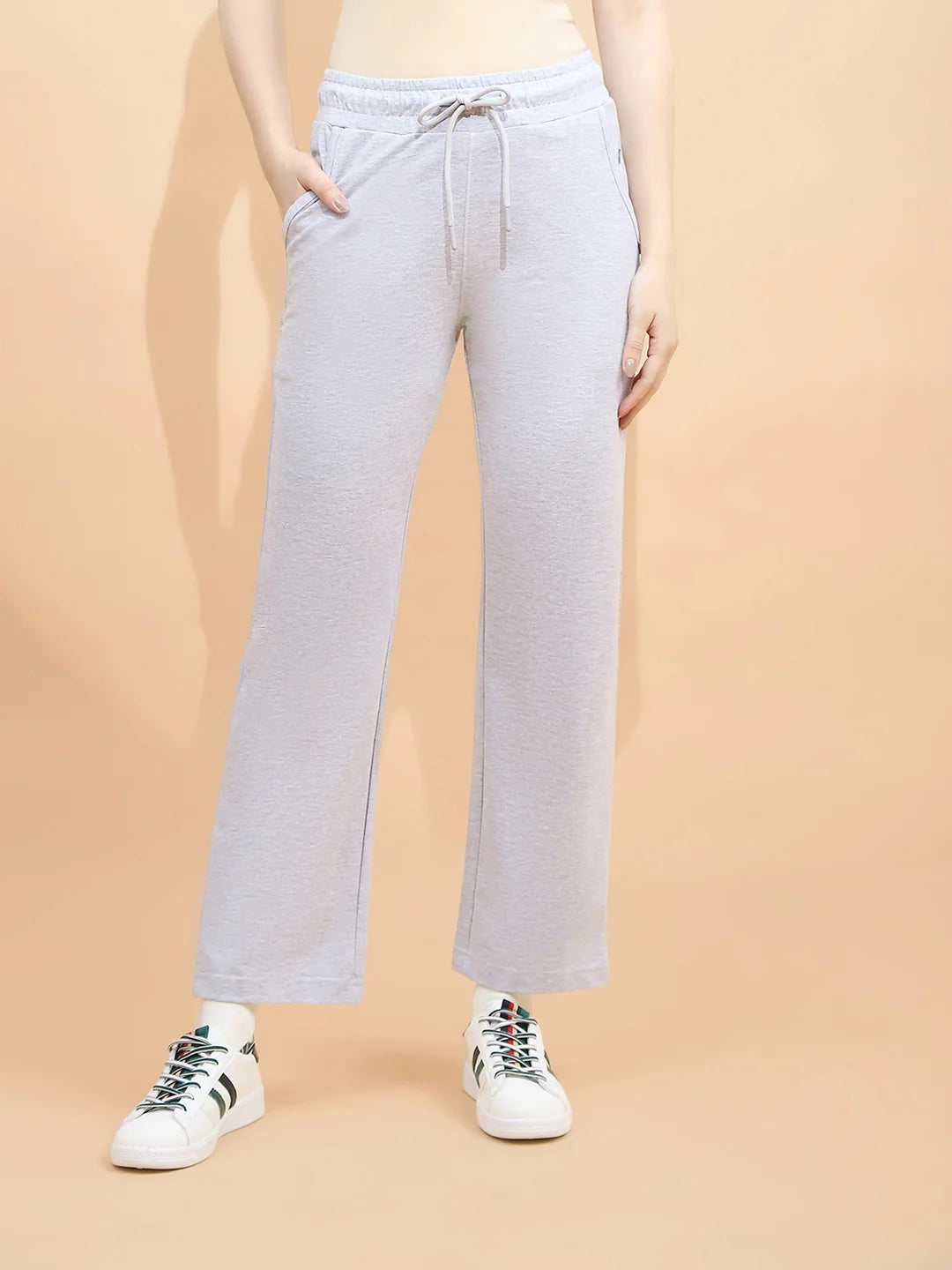 Ecru Melange Cotton Blend Lower - Global Republic