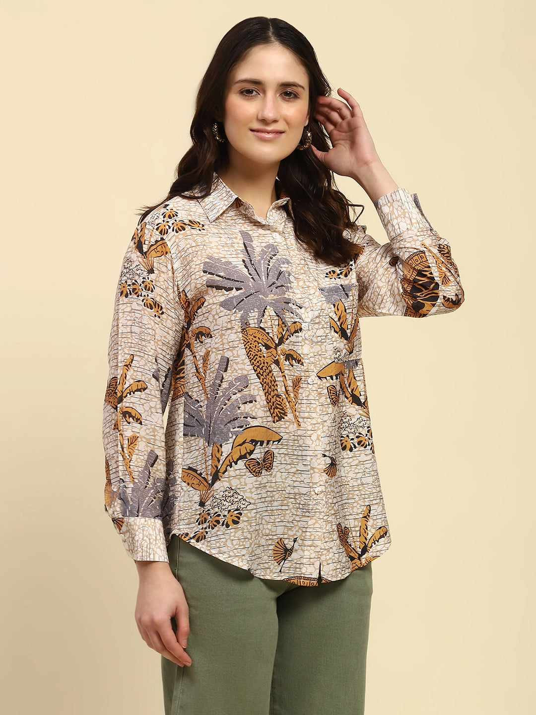 Tropical Print Rayon Blend Shirt - Global Republic
