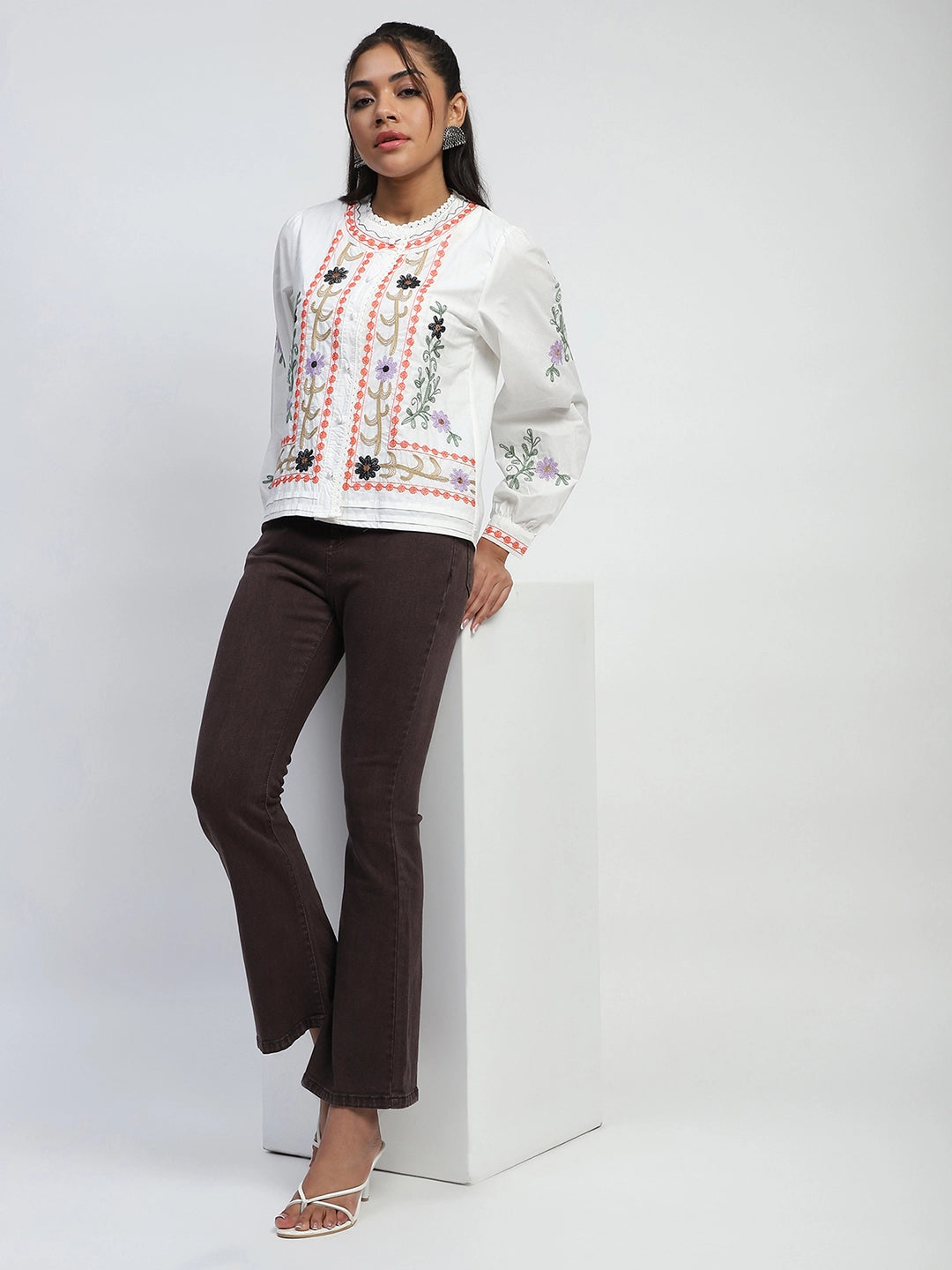 Embroidered Cotton Shirt - Global Republic