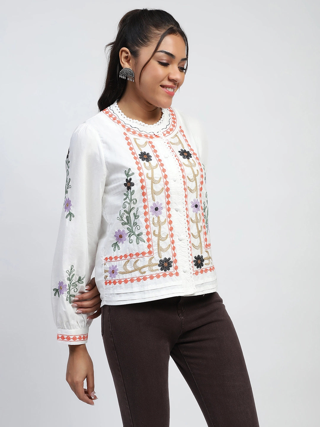 Embroidered Cotton Shirt - Global Republic
