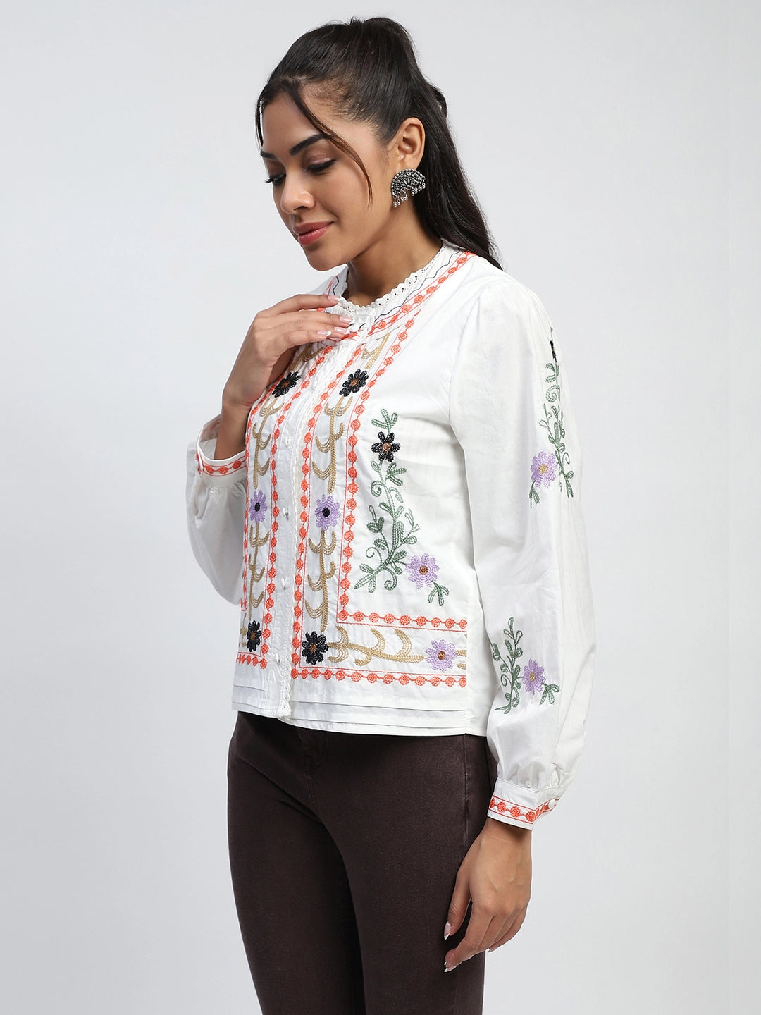 Embroidered Cotton Shirt - Global Republic