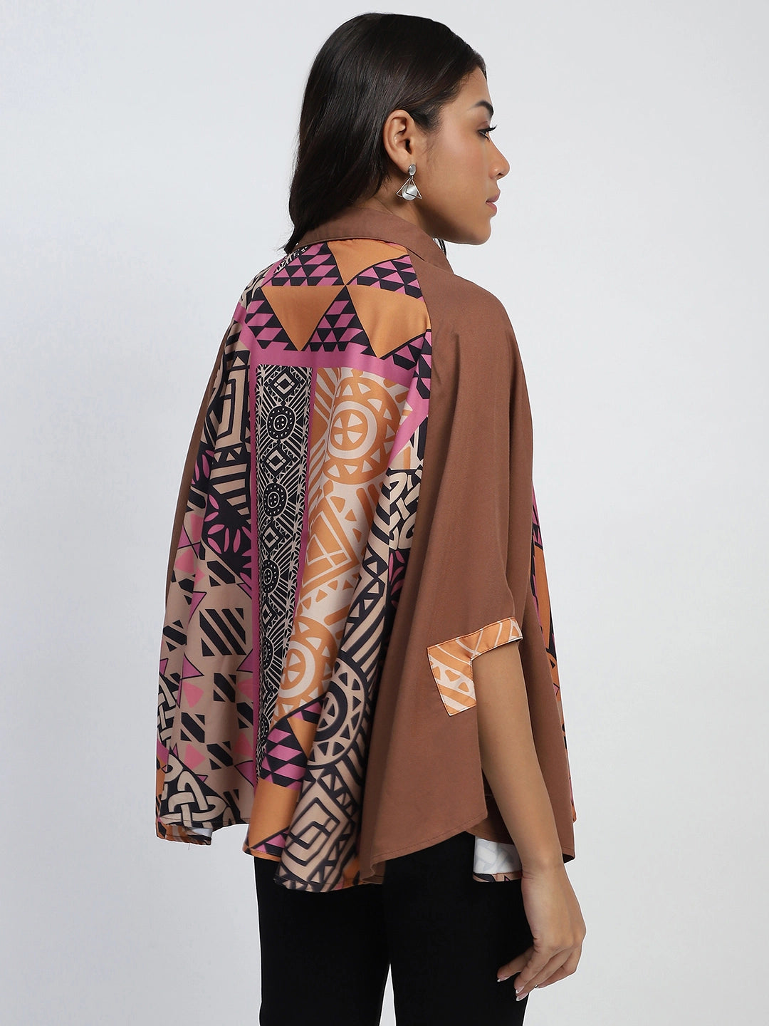 Rust Digital Oversized Cape - Global Republic