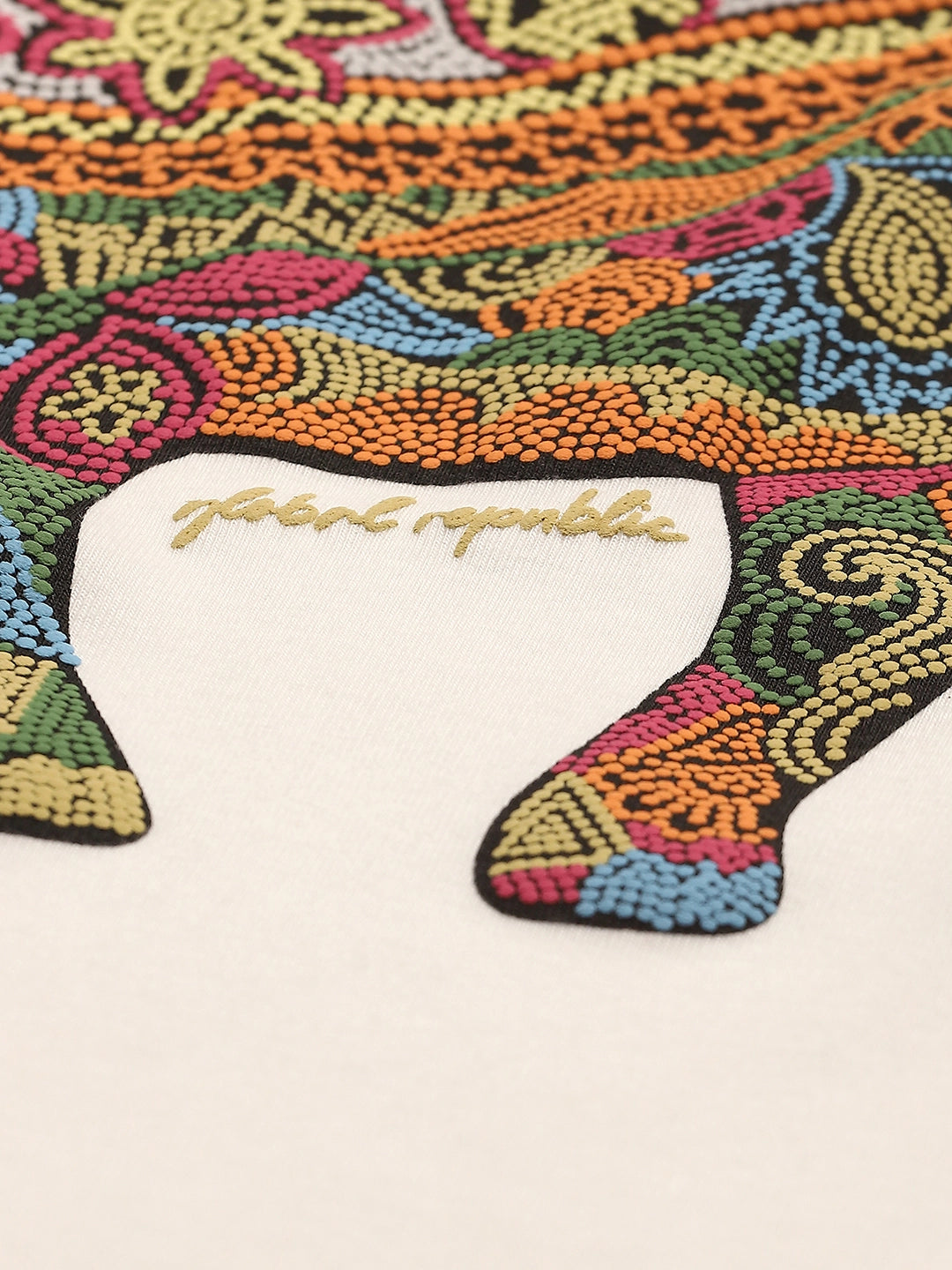 Ecru Graphic Cotton Regular Fit Top - Global Republic