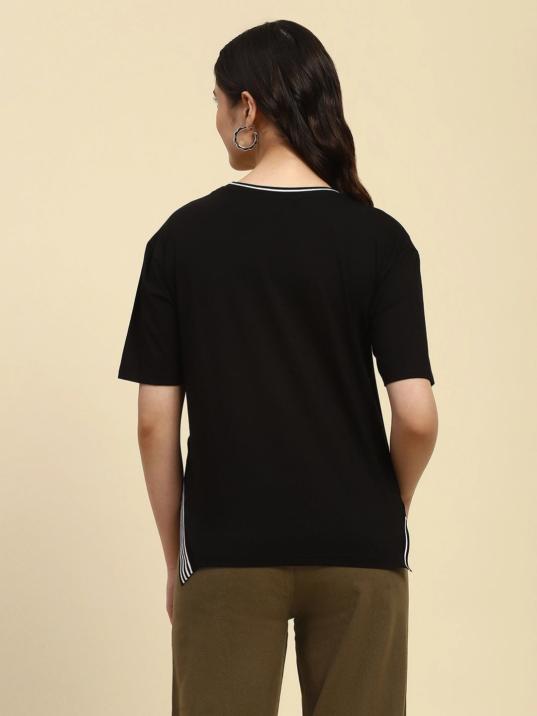 Black Embroidered Cotton Top - Global Republic