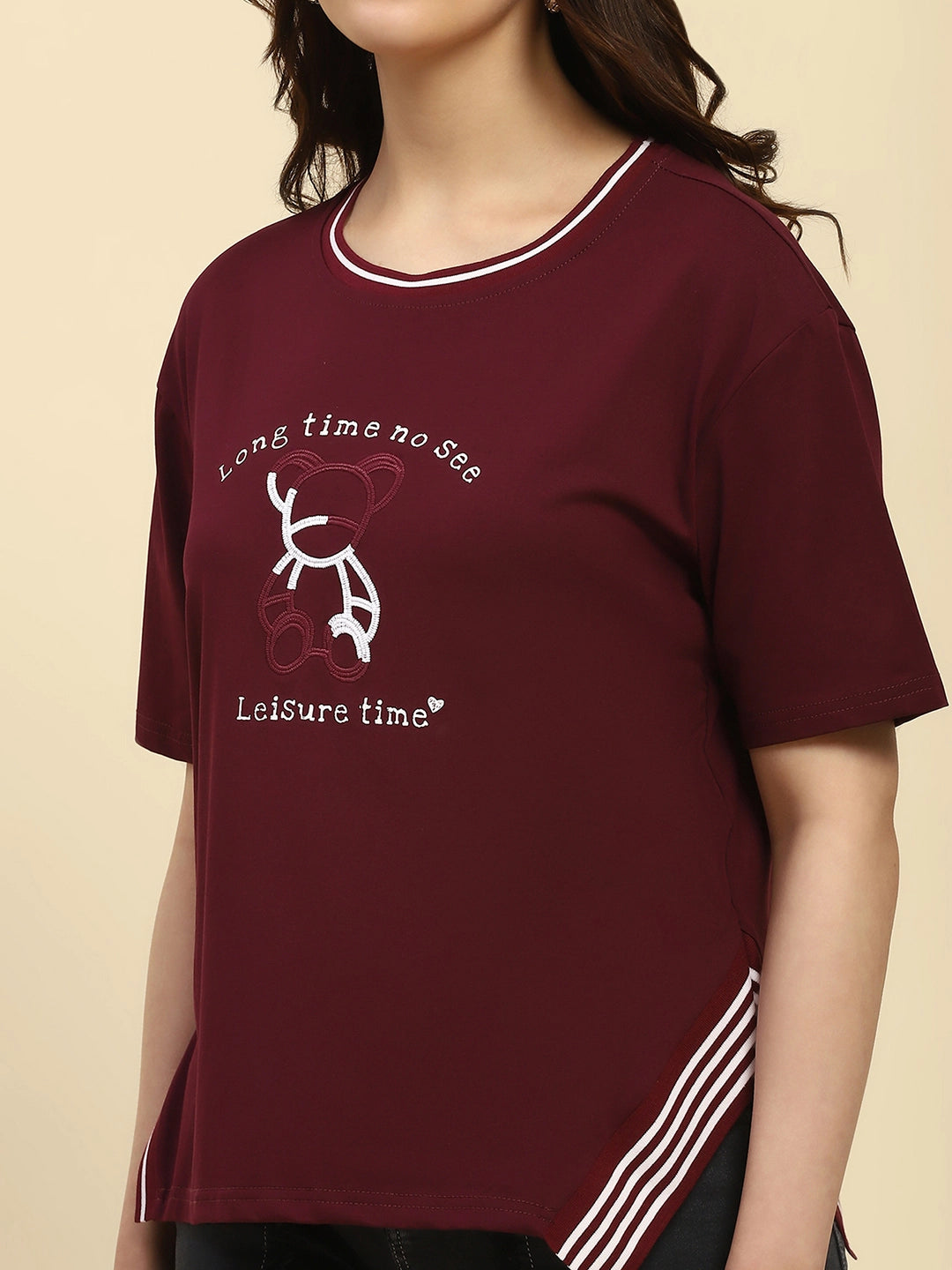 Wine Embroidered Cotton Top - Global Republic