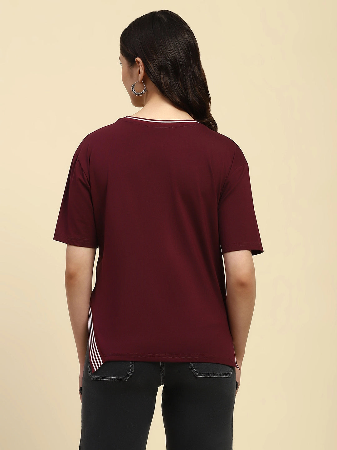 Wine Embroidered Cotton Top - Global Republic
