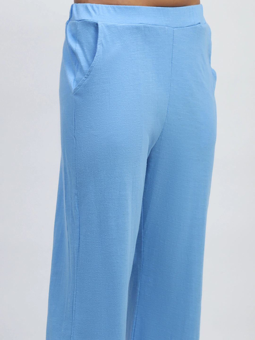 Blue Solid cotton Lounge Wear - Global Republic