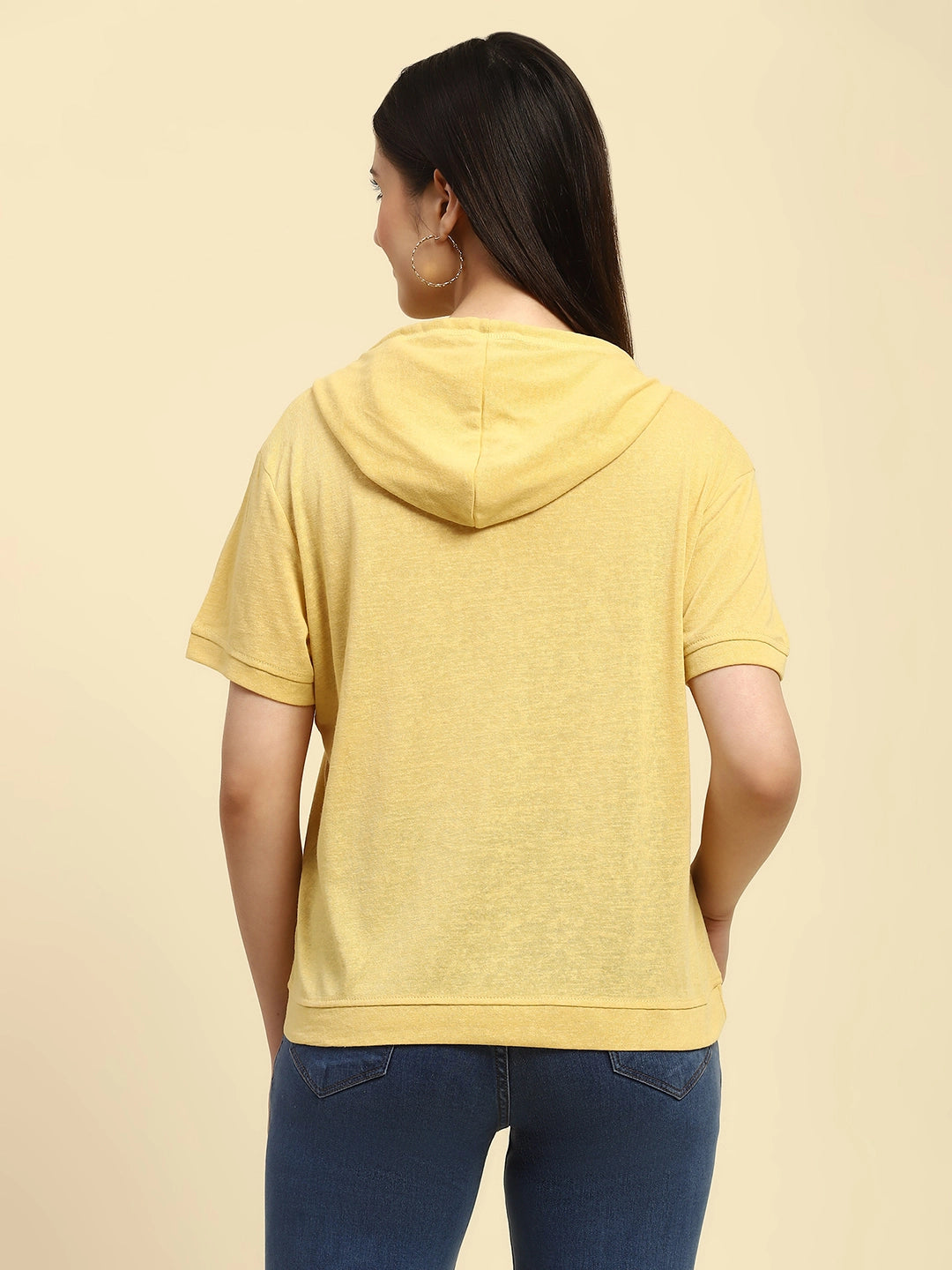 Yellow Cotton Blend Relaxed Top - Global Republic