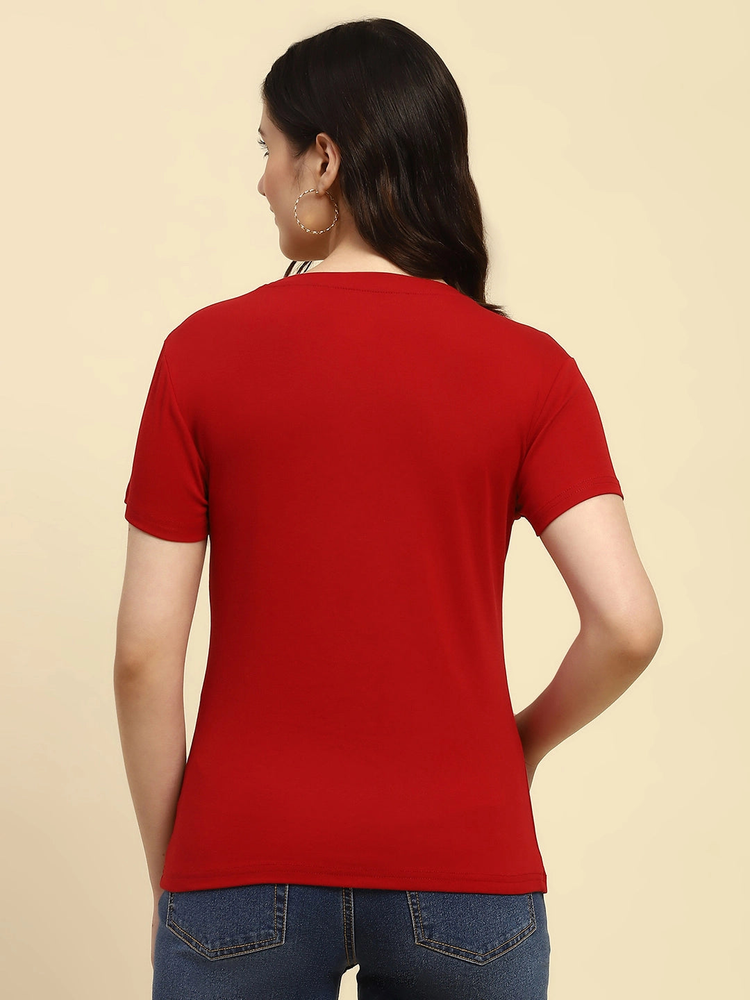 Red Quirky Embellished Cotton Top - Global Republic
