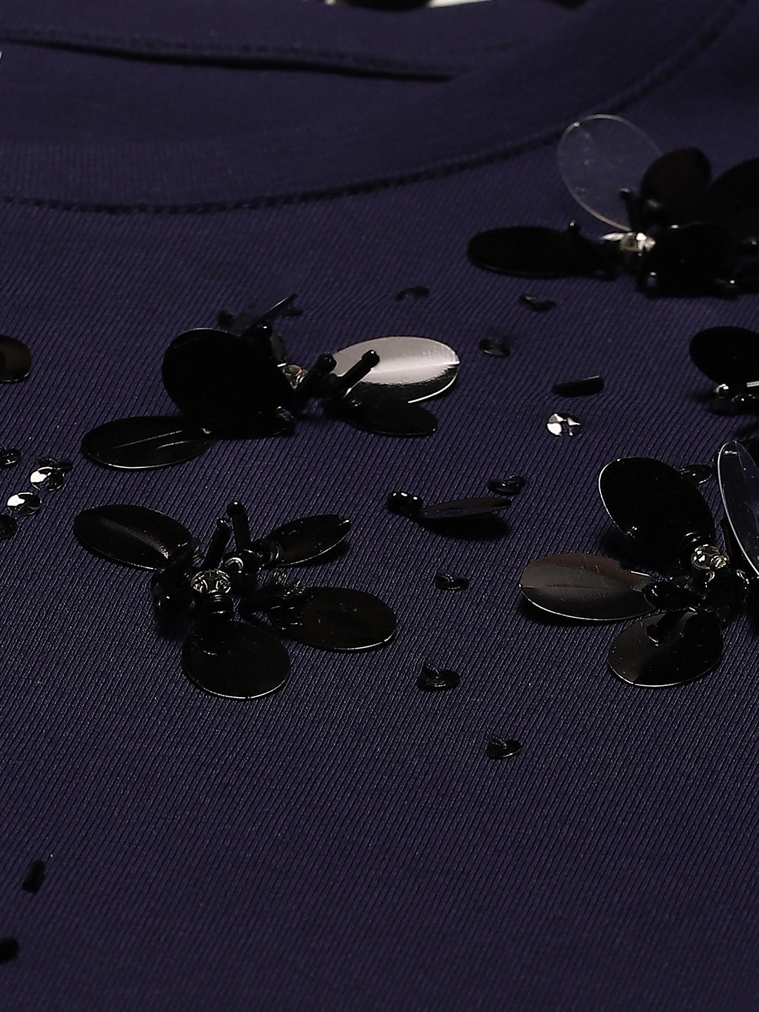 Navy Cotton Embroidered Top - Global Republic