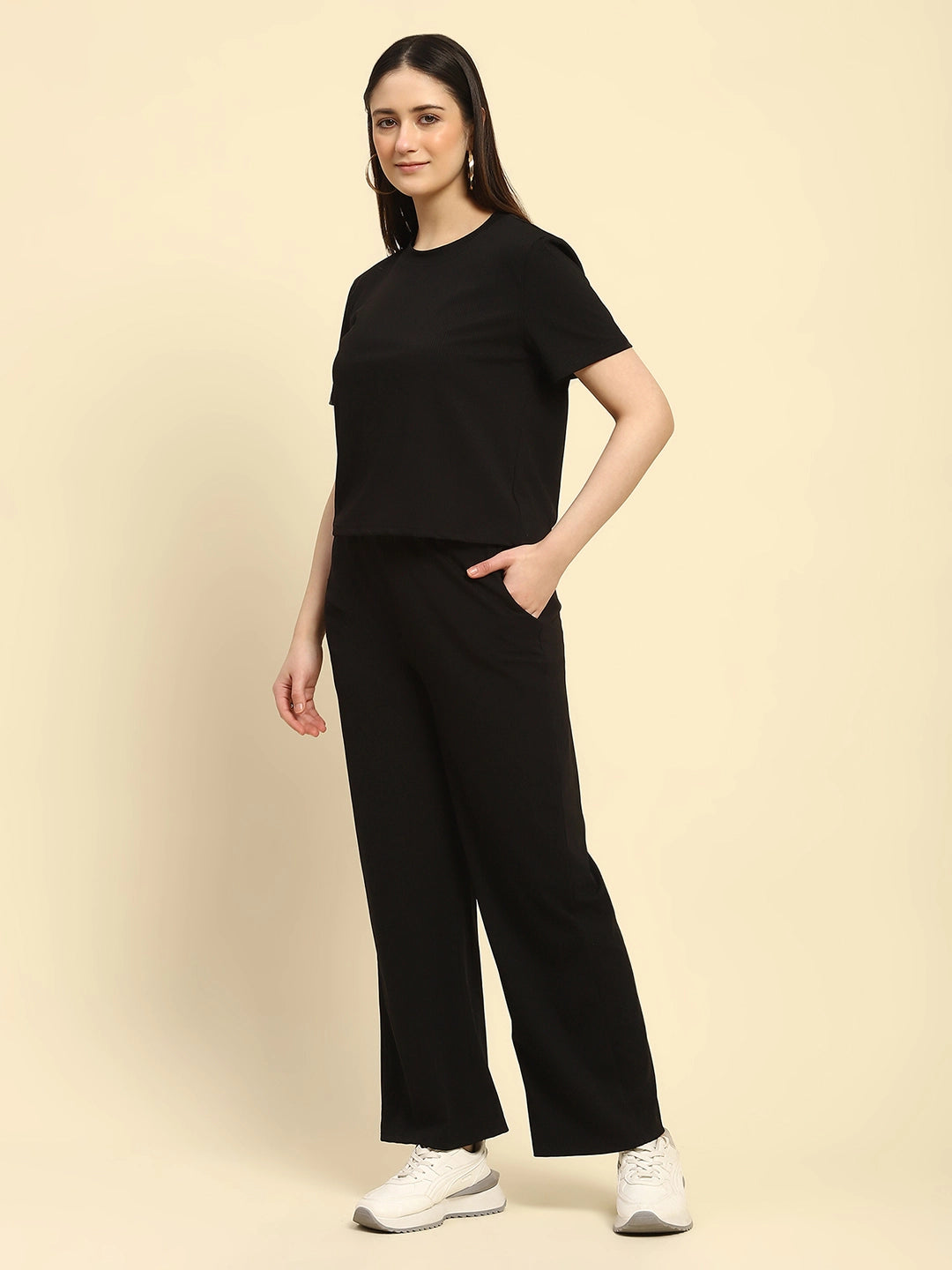 Black Striped Co-ord Set - Global Republic