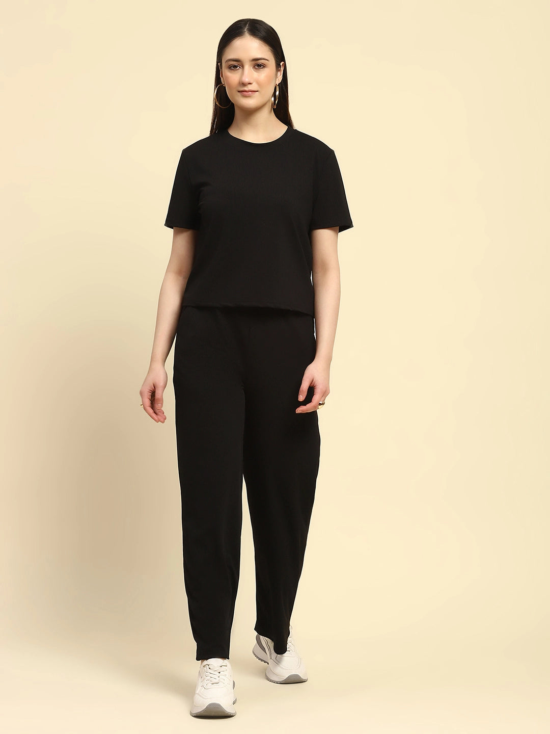 Black Striped Co-ord Set - Global Republic