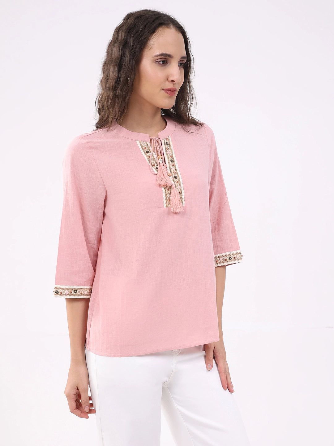 Dusty Pink Cotton Top - Global Republic
