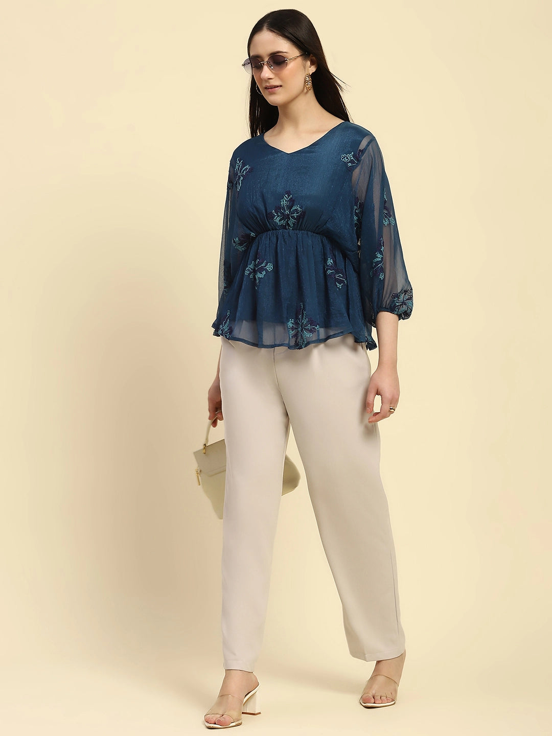 Ecru Korean Formal Trouser - Global Republic