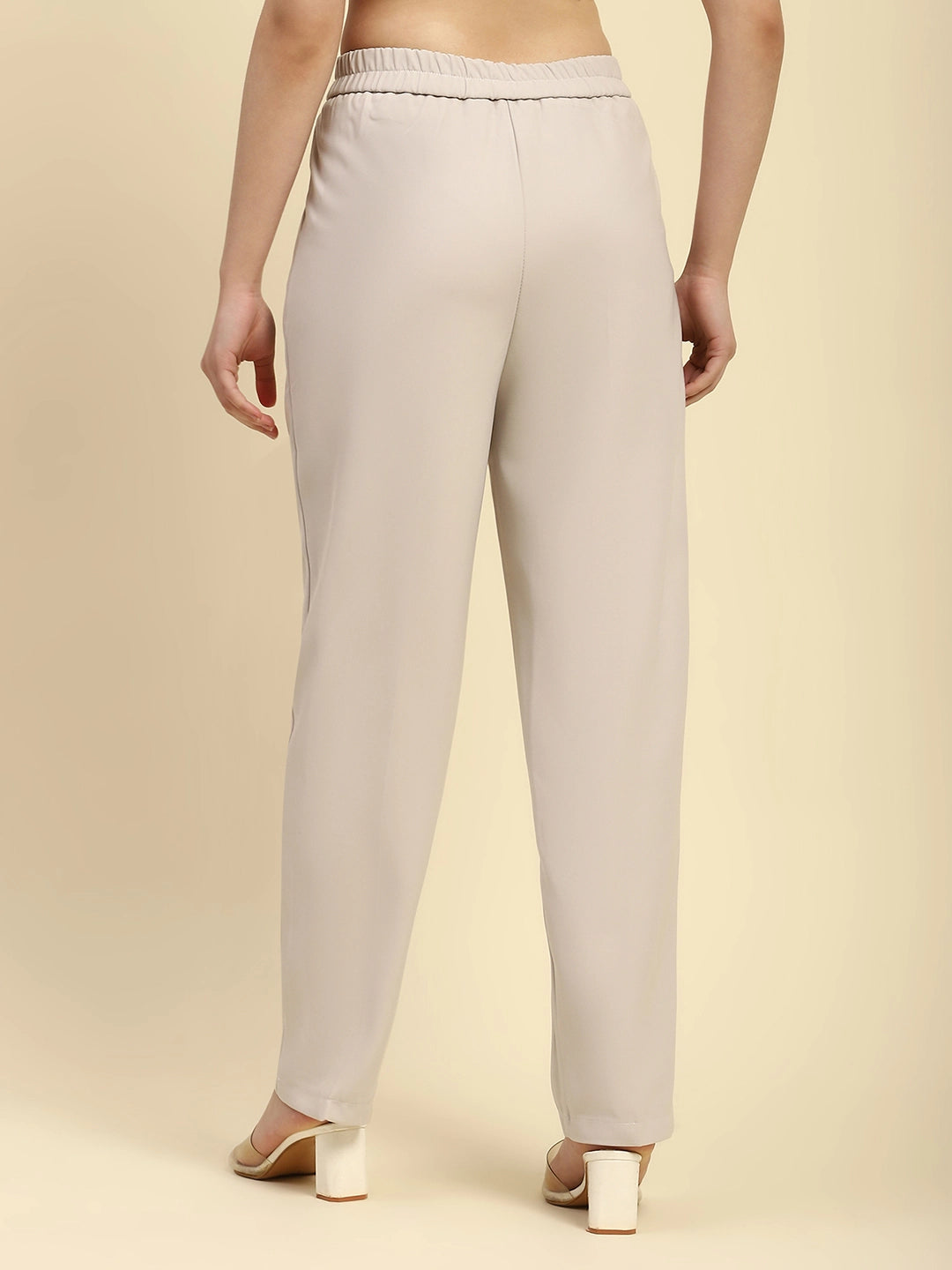 Ecru Korean Formal Trouser - Global Republic