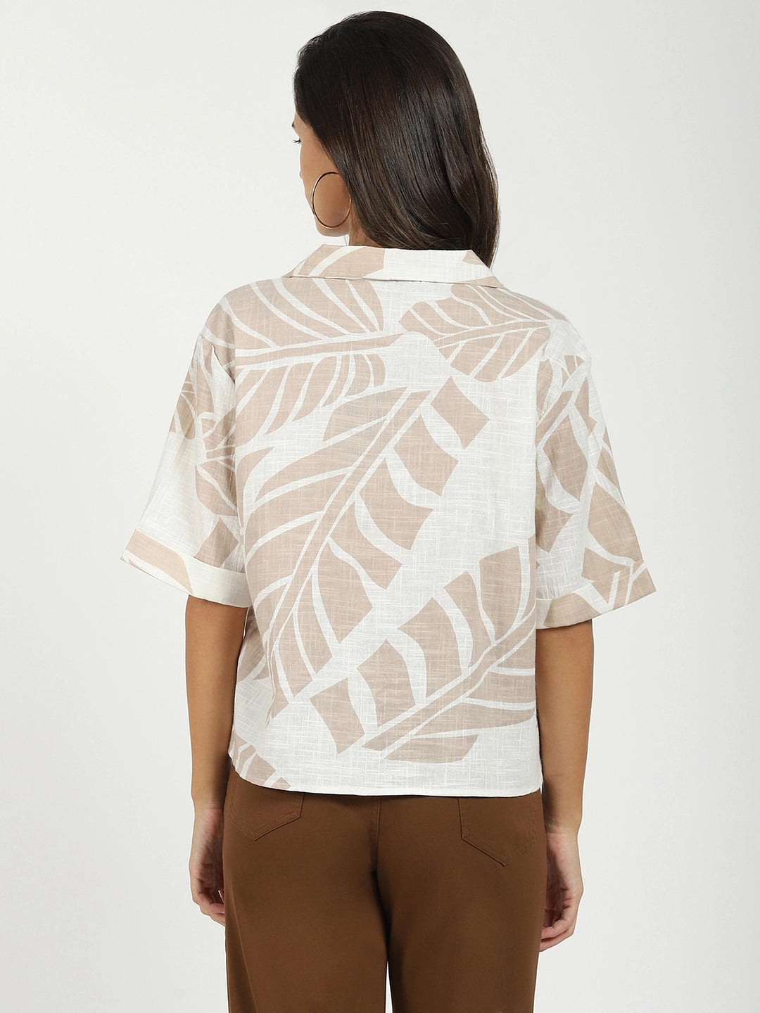 Beige Tropical Cotton Top - Global Republic