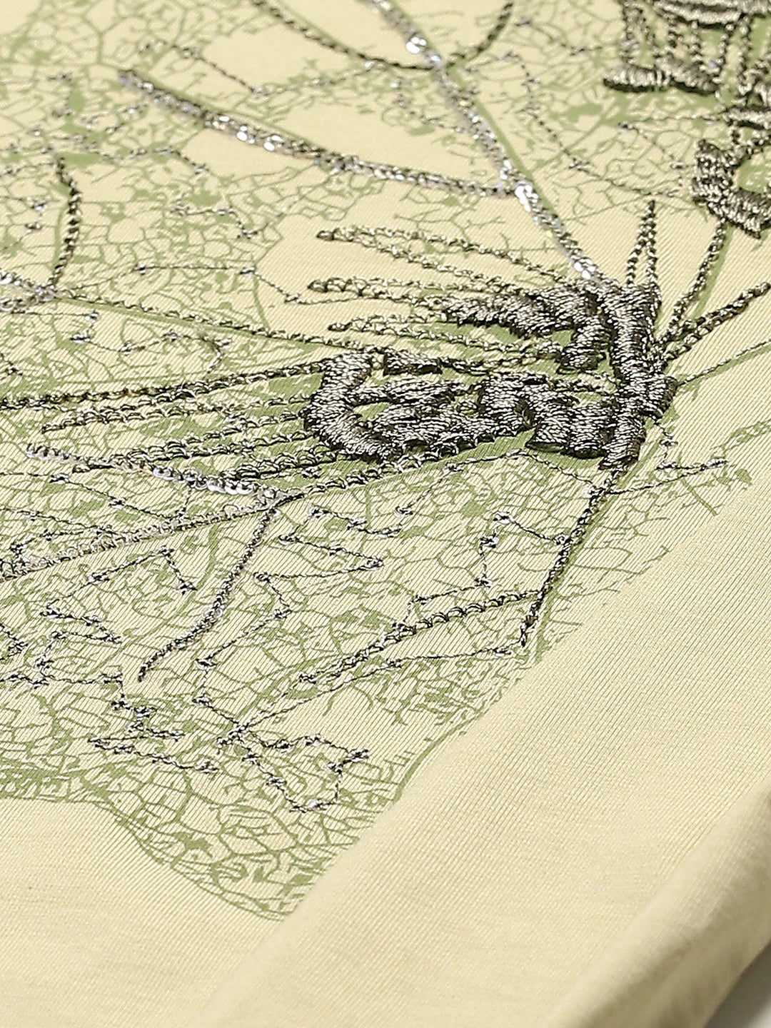 Green Embroidered Modal Top - Global Republic