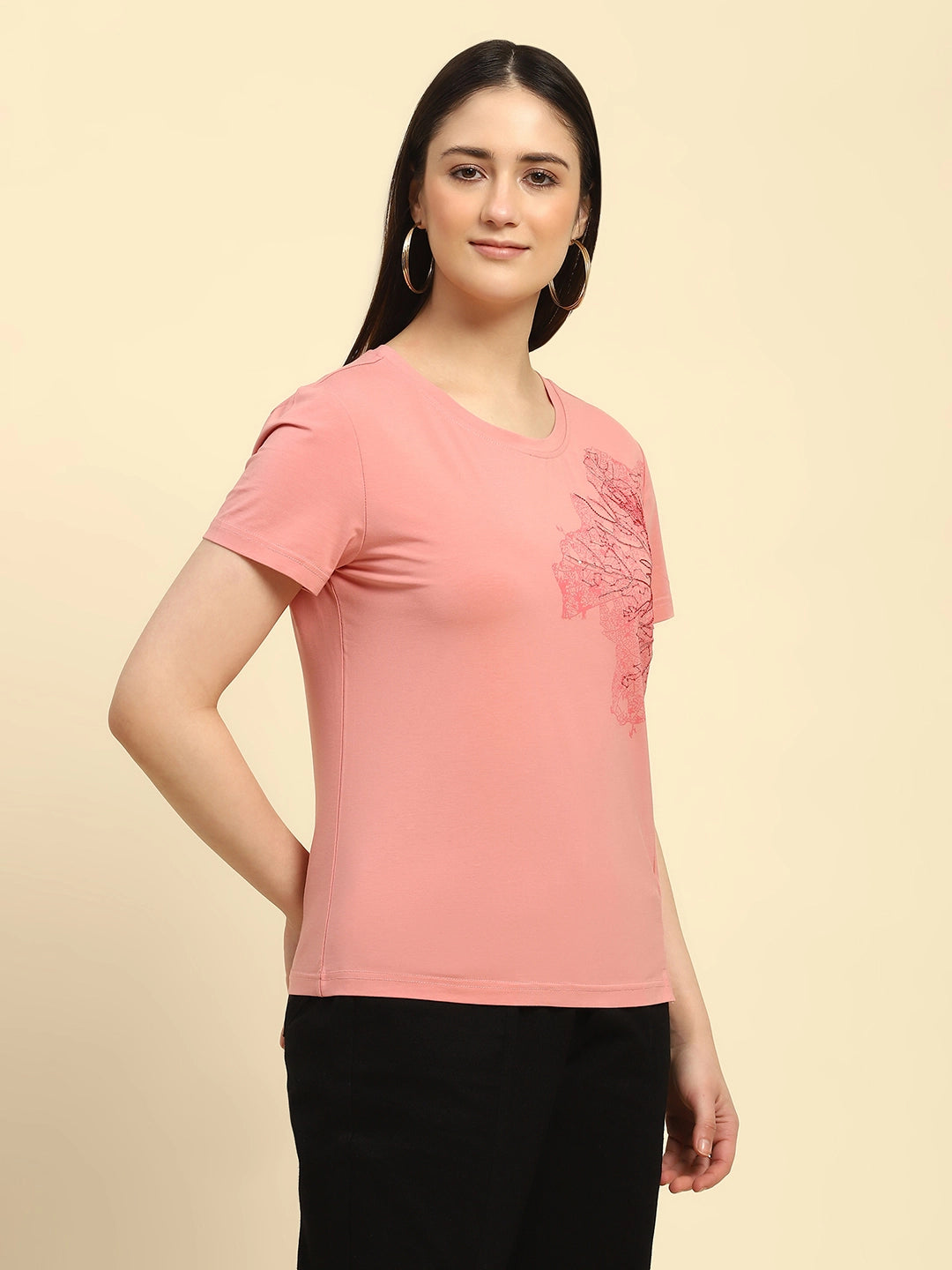 Pink Embroidered Modal Top - Global Republic