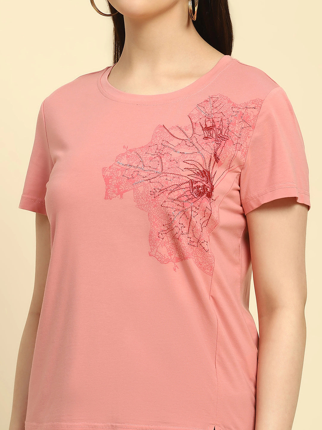 Pink Embroidered Modal Top - Global Republic