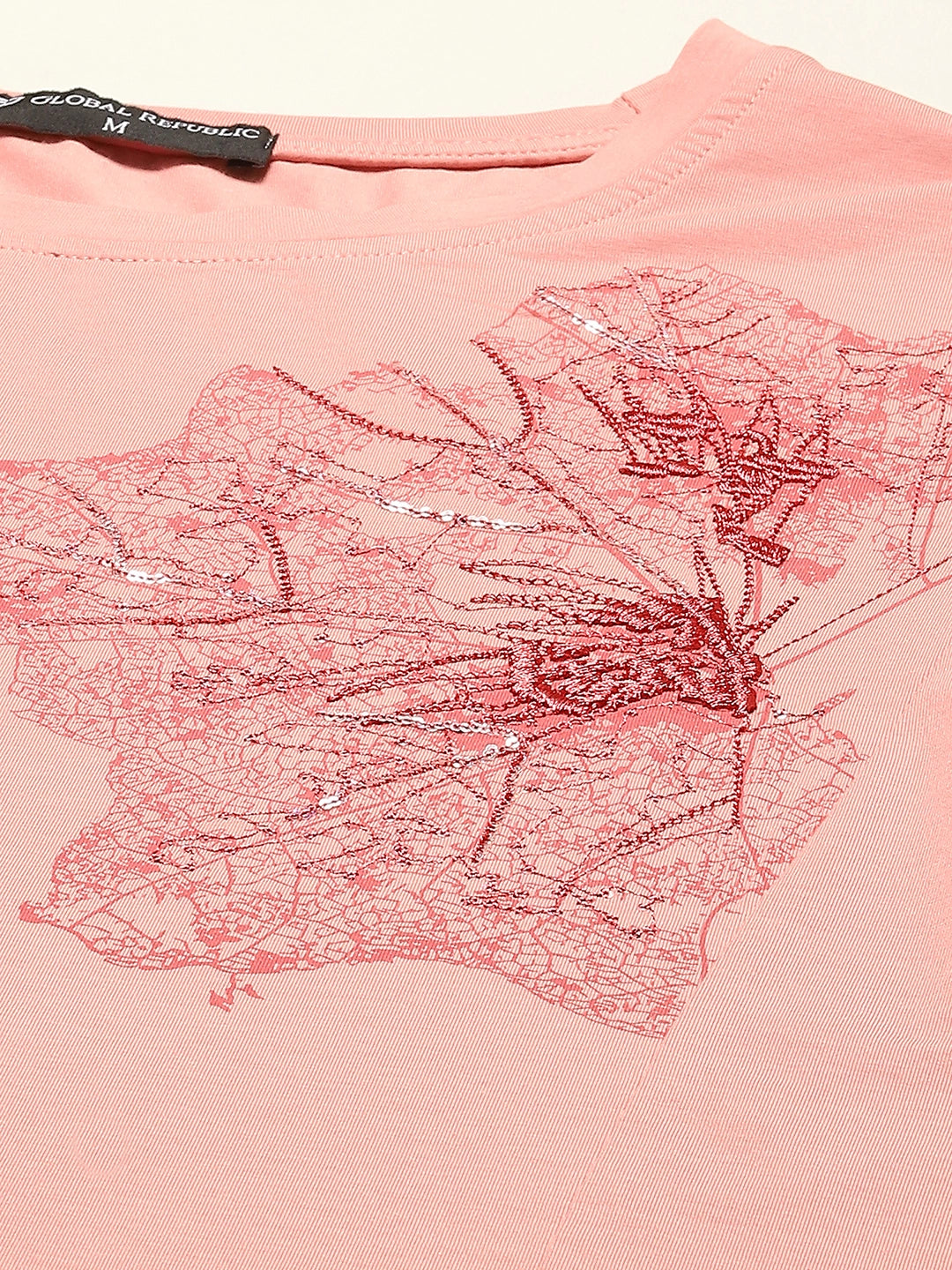 Pink Embroidered Modal Top - Global Republic