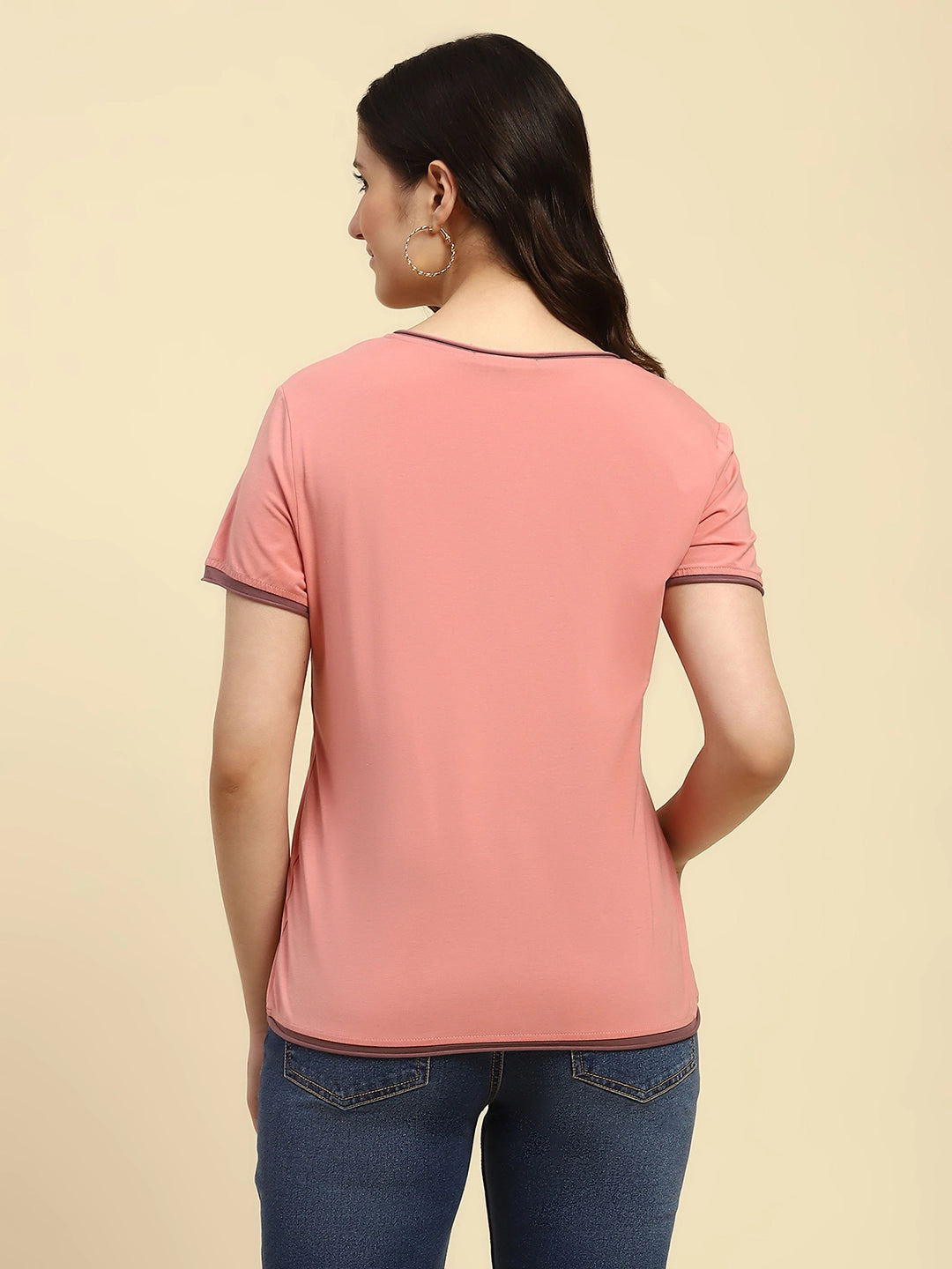 Pink Modal Embroidered Top - Global Republic