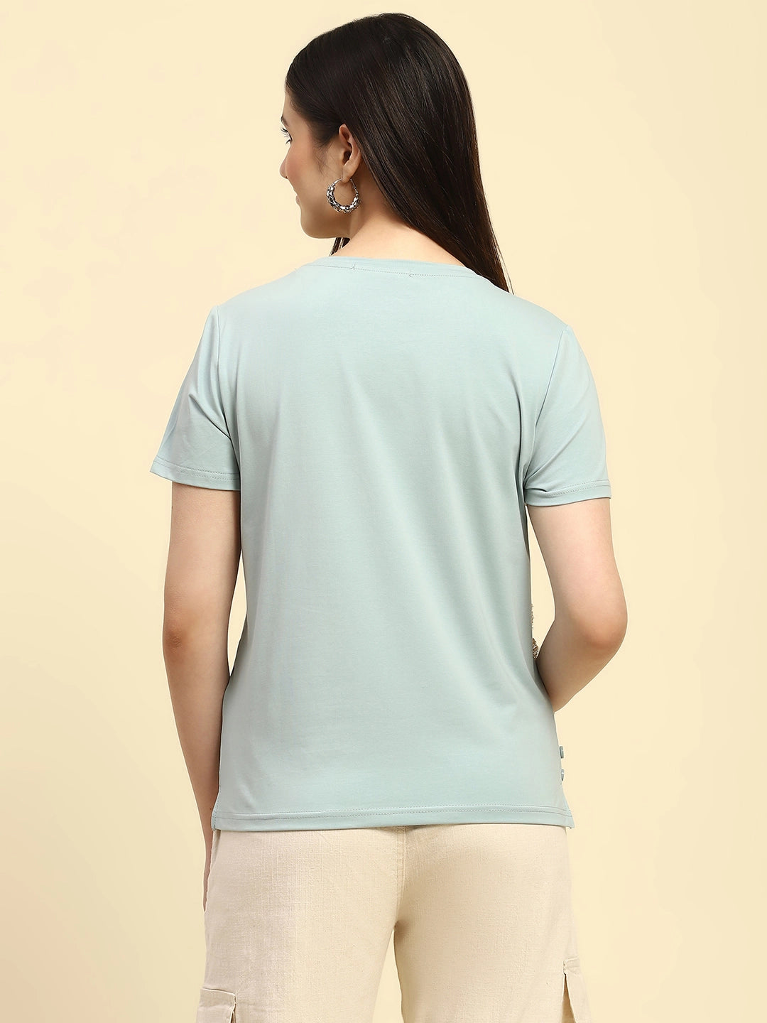Dusty Blue Embroidered Cotton Top - Global Republic