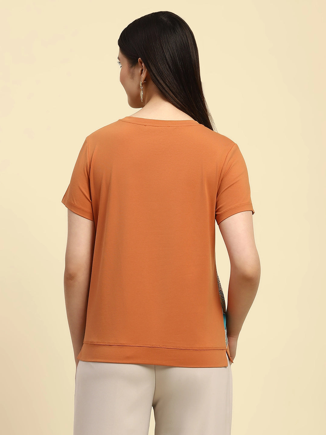 Brown Graphic Cotton Top - Global Republic