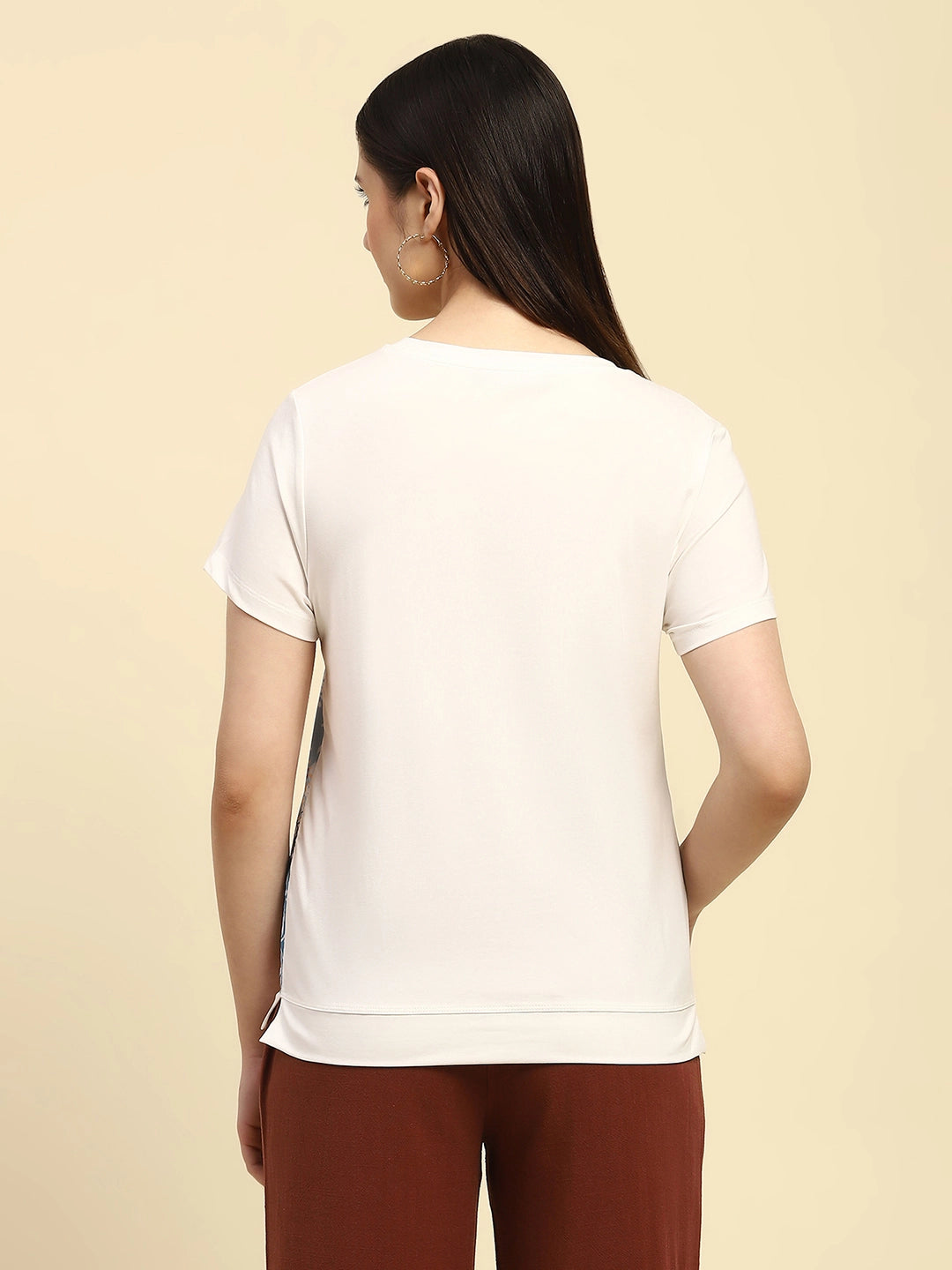 White Graphic Print Cotton Top - Global Republic