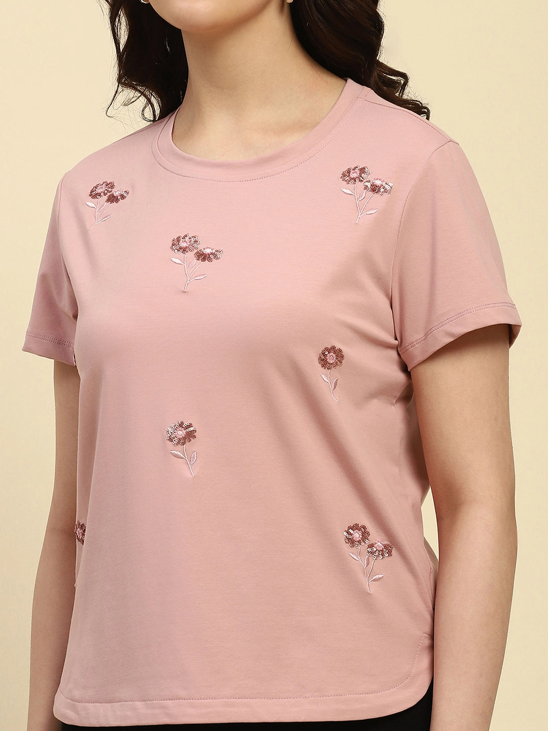 Dusty Pink Embroidered Cotton Top - Global Republic