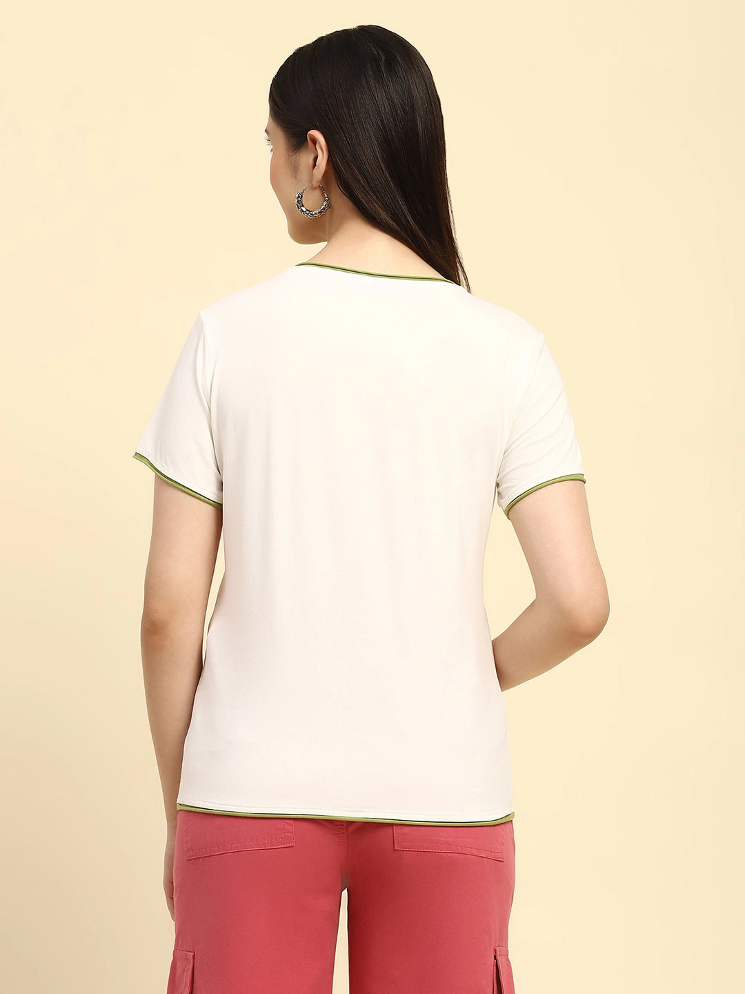 Cream Embroidered Cotton Top - Global Republic