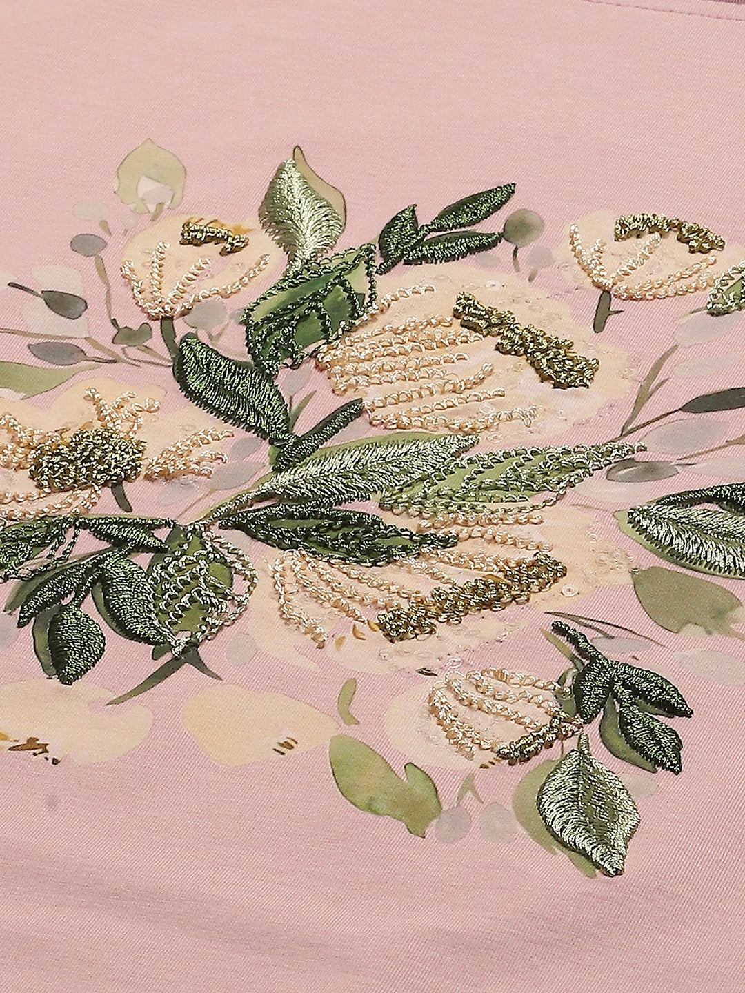 Mauve Embroidered Cotton Top - Global Republic