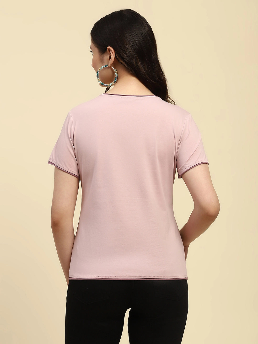 Mauve Embroidered Cotton Top - Global Republic