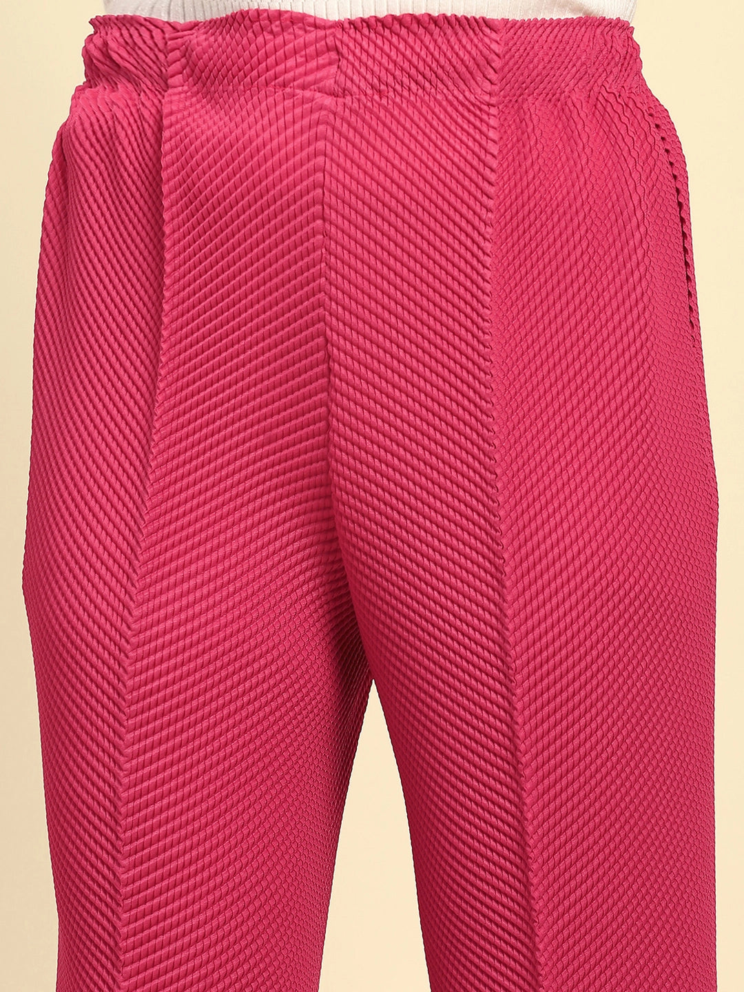 Hot Pink Pleated Loose Lower - Global Republic