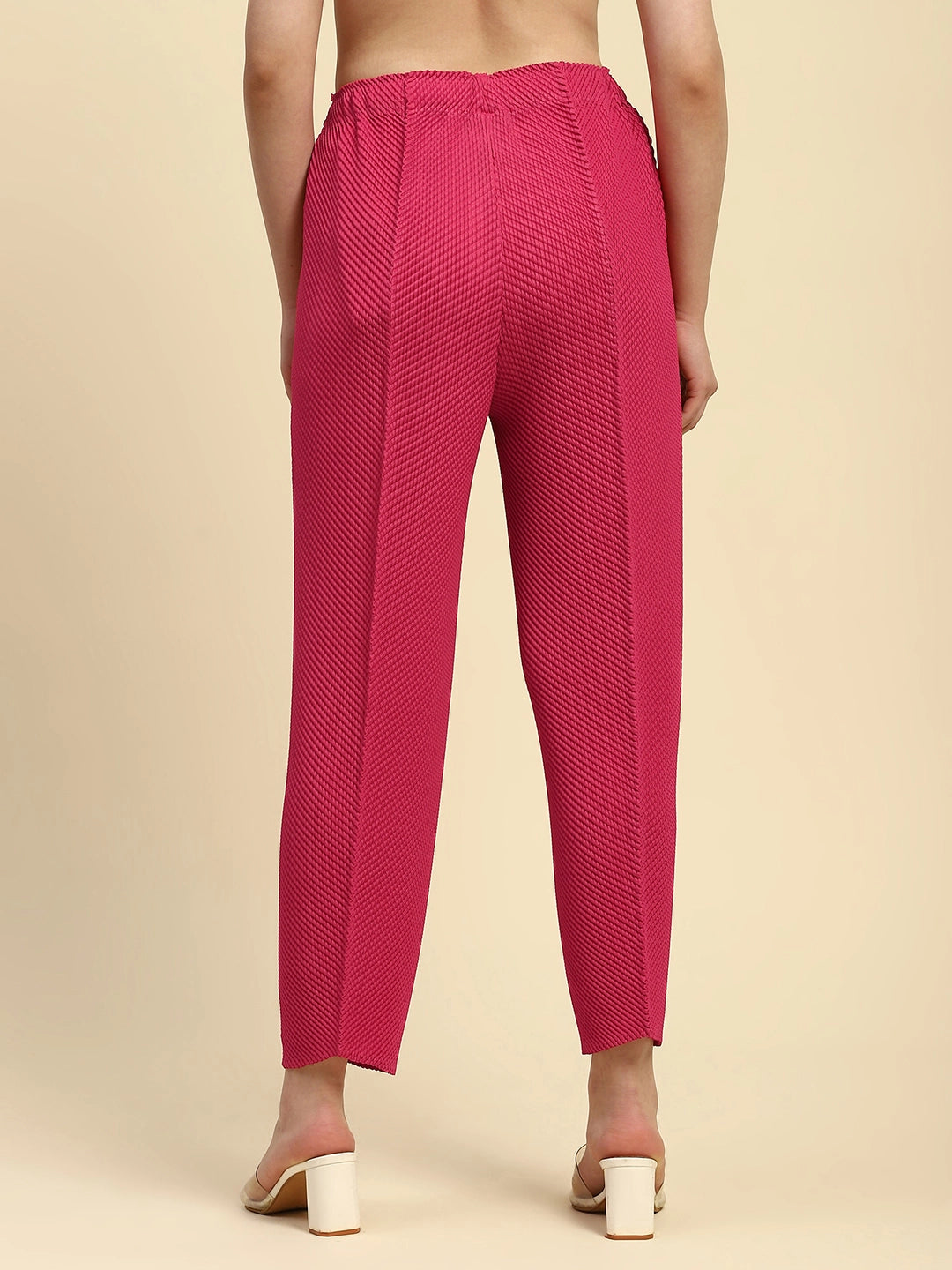 Hot Pink Pleated Loose Lower - Global Republic