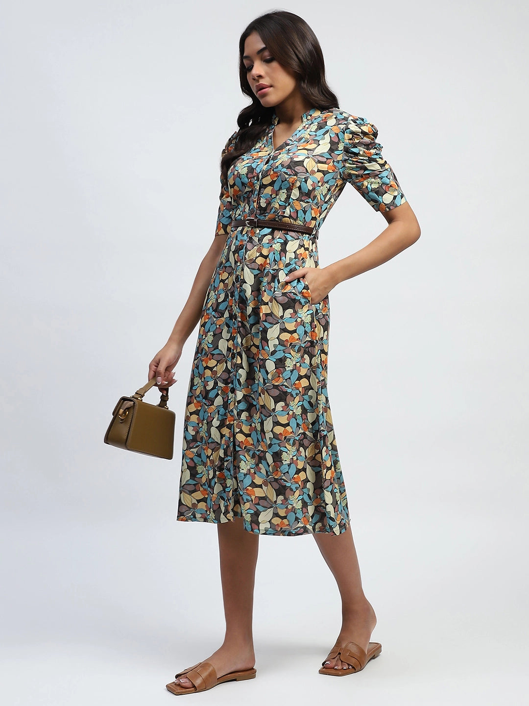 Multi Digital Print Modal Rayon Dress - Global Republic