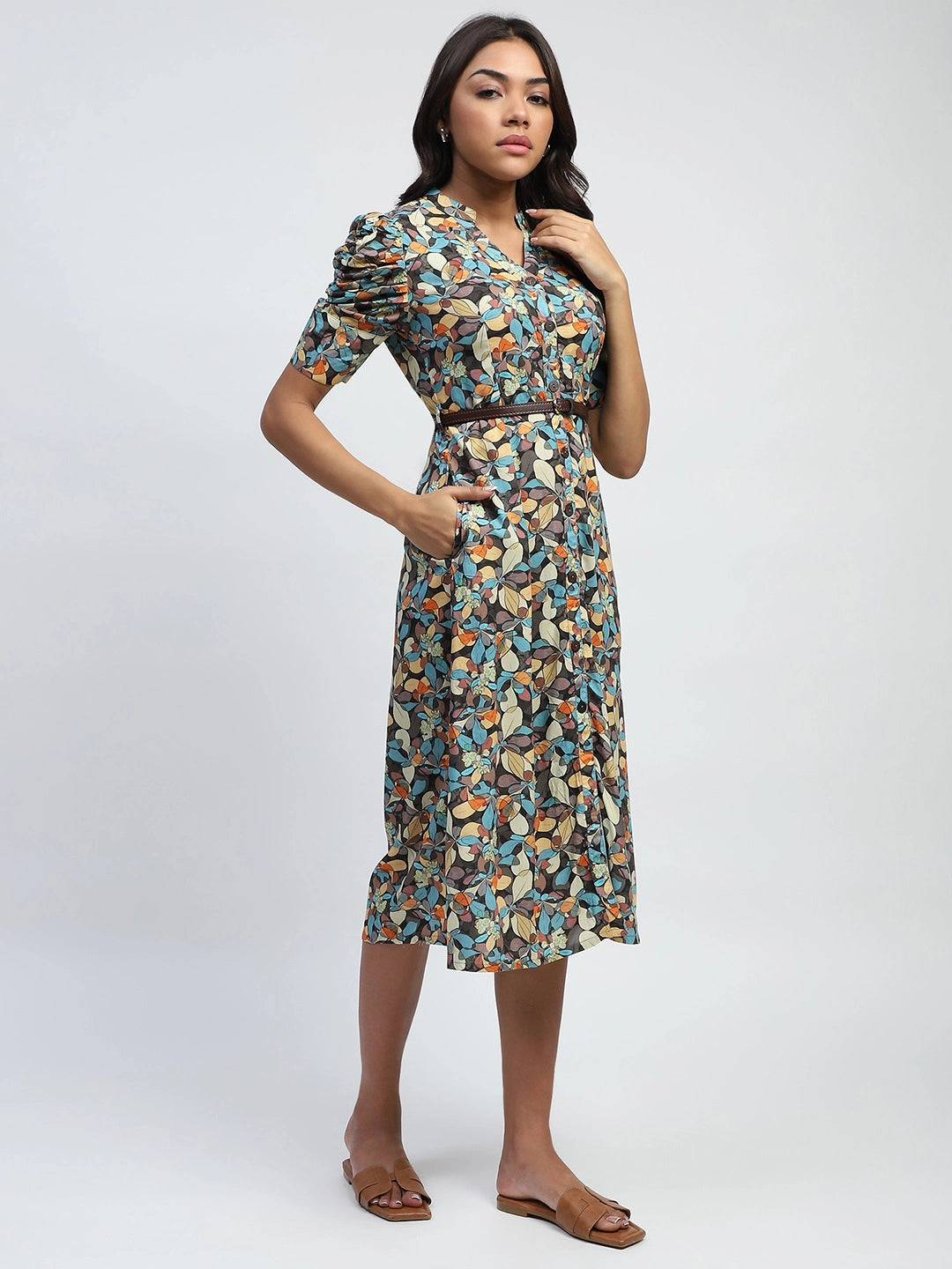 Multi Digital Print Modal Rayon Dress - Global Republic