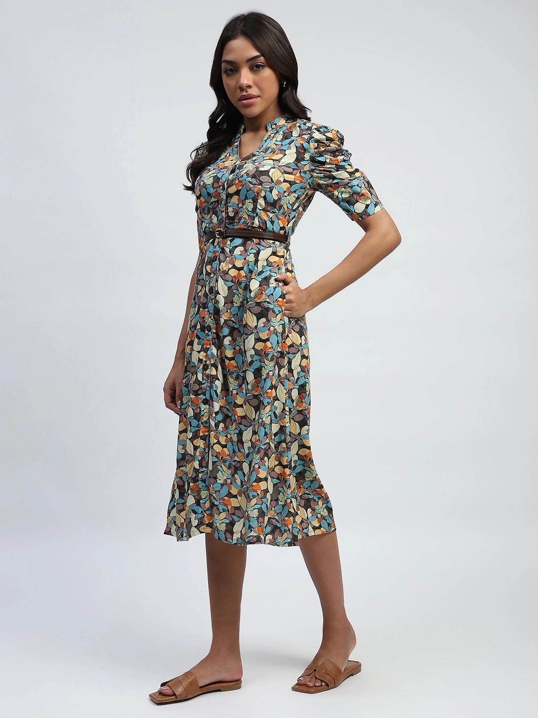 Multi Digital Print Modal Rayon Dress - Global Republic
